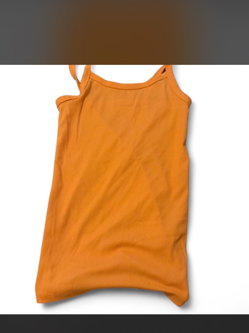 No Boundaries Orange Ribbed Tank Top